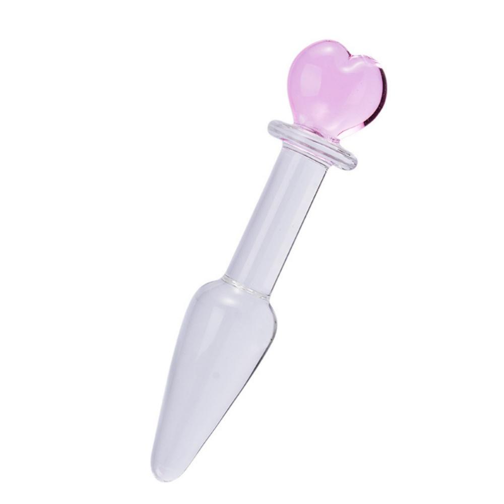 Glass Pink Color Heart Small Crystal Beads Quantity Wand Plug