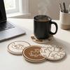 Round Diatom Mud Coaster Non-slip Cup Mat Practical Tableware Mat  Home