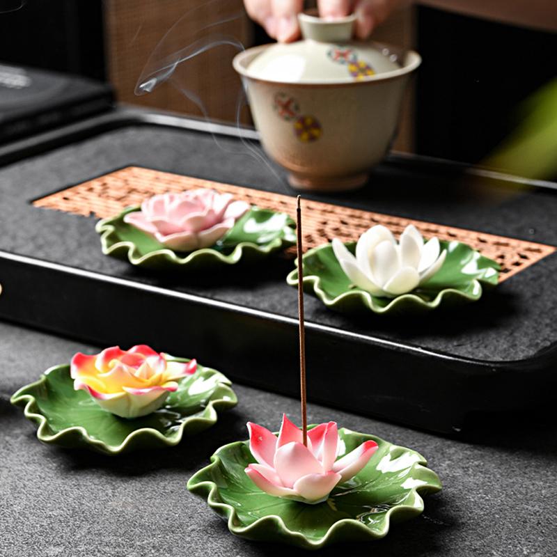1 комплект, ручная работа, украшение для ароматерапии, курильница с листьями лотоса, ароматическая эстетика, украшение