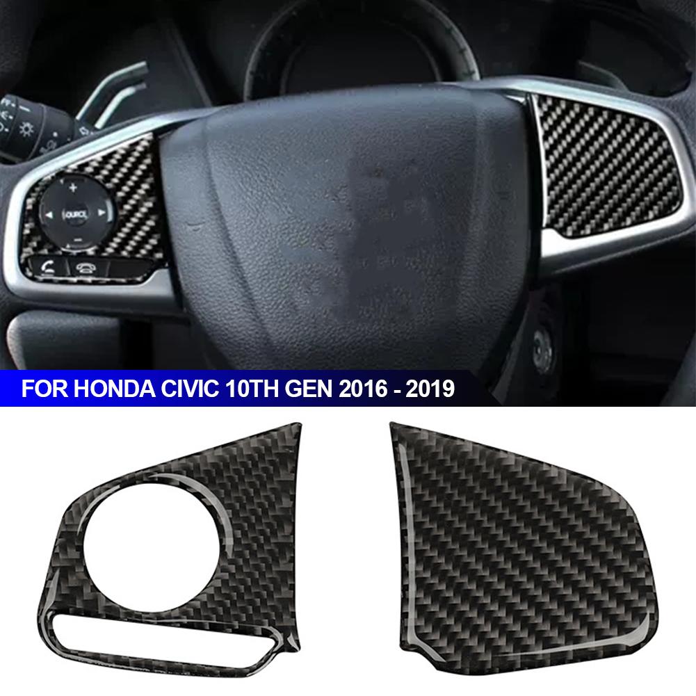 2 шт. автомобильный стиль карбоновый руль панель отделка для Honda Civic 10-го поколения 2016 2017 2018 2019 автомобильные аксессуары