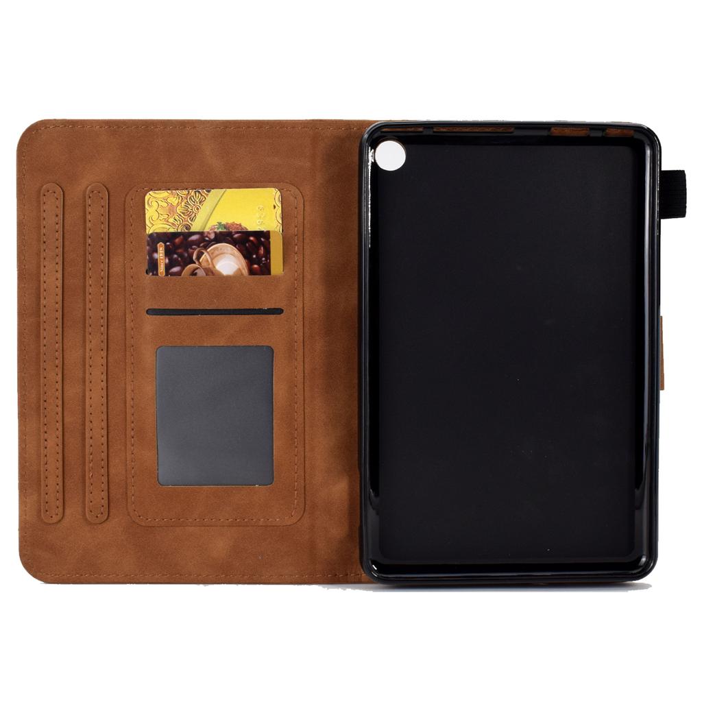 A7 Для Amazon Fire HD 10 (2023) Чехол для планшета Кожаный чехол с тиснением в виде цветов и бабочек со слотами для карт