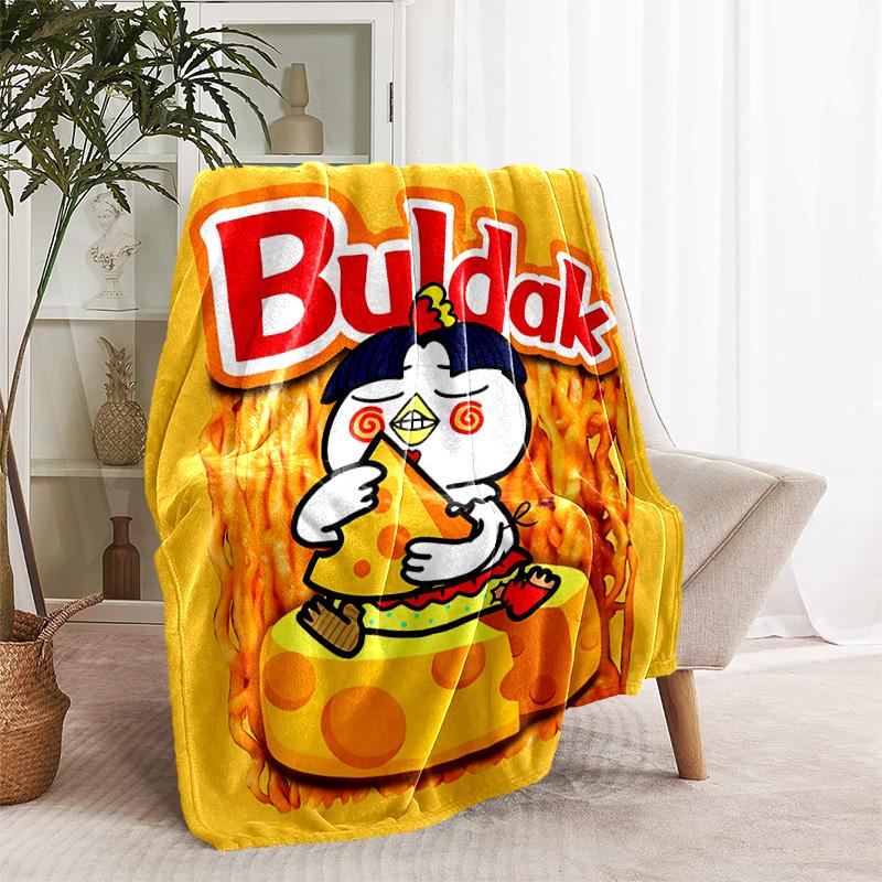 1pc Blanket - Spicy Chicken Noodles Print Design, Lightweight Blanket for Sofa, Bed- Soft &Warm, Gift for All Seasons