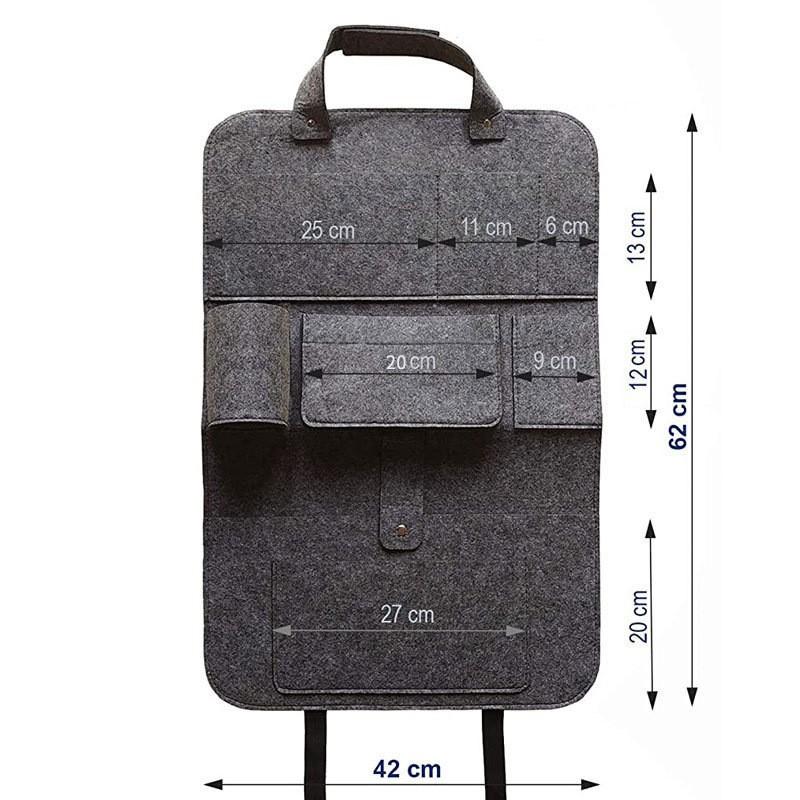 Felt Car Organizer Back Seat Hanging Storage Bag Auto Interior Accessories Rear Kick Mat Protector