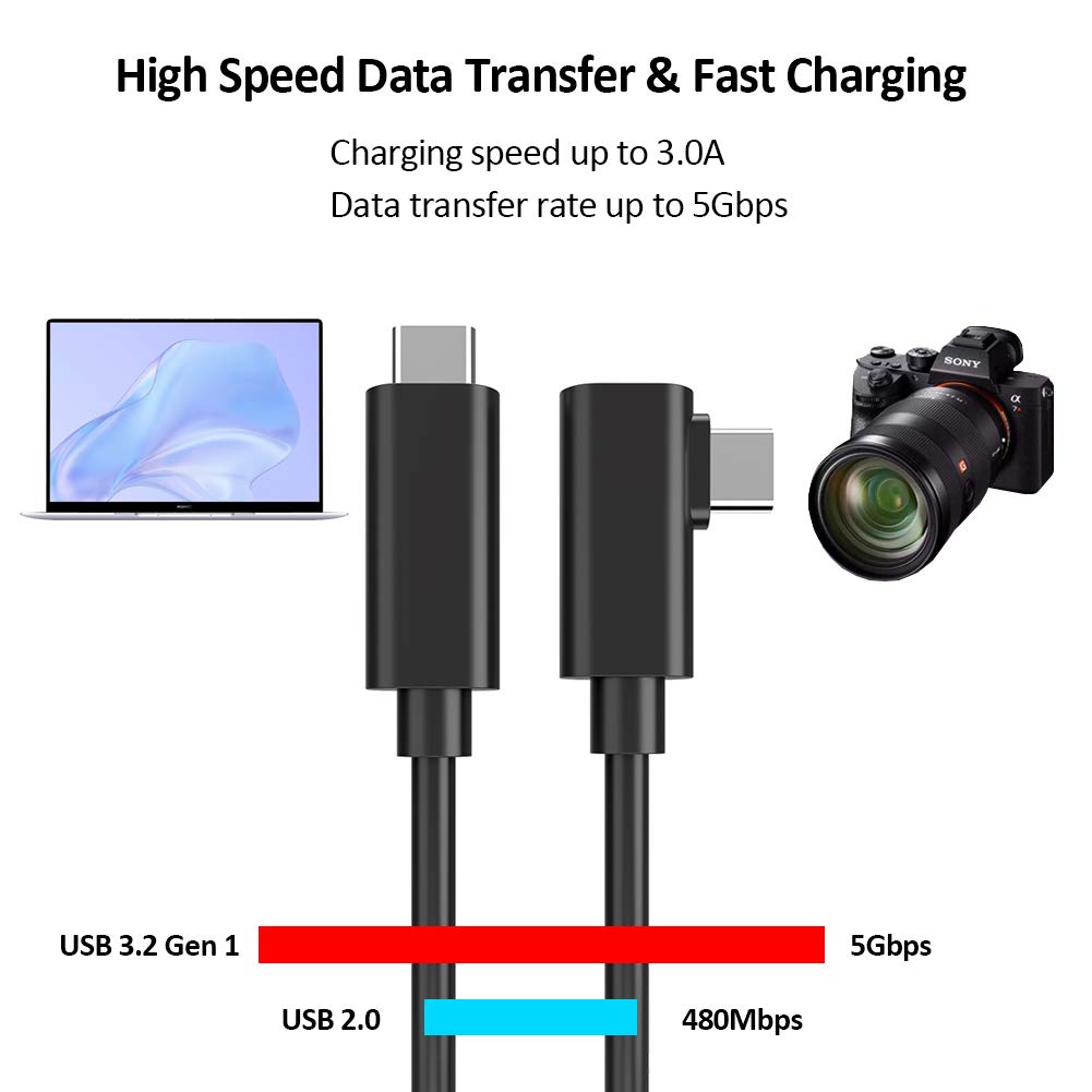 USB Cable 5m USB Cable for Camera Connection Cable USB Gen1 Type C Charging Data Transfer Cord USB Type C Cable PD Compatible To Long Heavy Duty Nylon