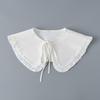 Vintage Ruffle Women Detachable Collar Tie Necklace Detachable Lapel Shirt Fake False Collar Woman Lace Tie Neckwear Nep Kraagie