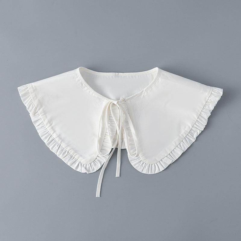 Vintage Ruffle Women Detachable Collar Tie Necklace Detachable Lapel Shirt Fake False Collar Woman Lace Tie Neckwear Nep Kraagie