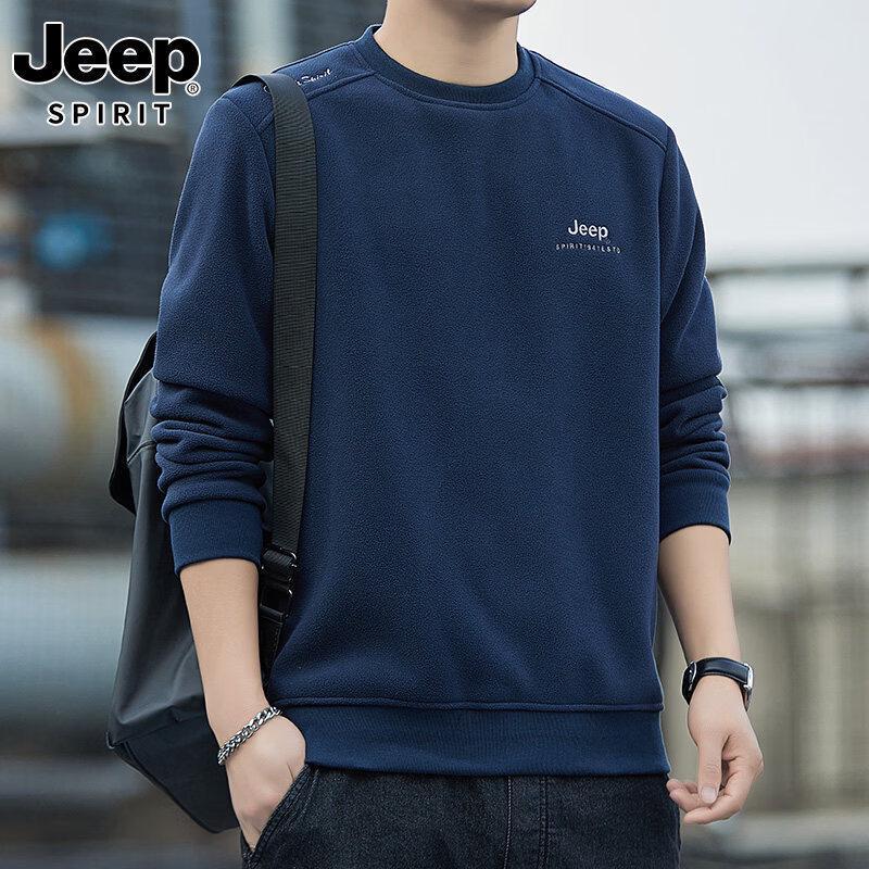Мужская свободная флисовая толстовка JEEP SPIRIT с круглым вырезом