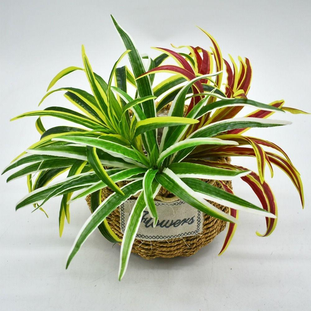 Green Plants Artificial Chlorophytum Plants Plastic Fake Plant  Home Garden Decor