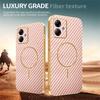 For Motorola Moto G14 4G Phone Case Carbon Fiber Textured Electroplated TPU Back Cover
