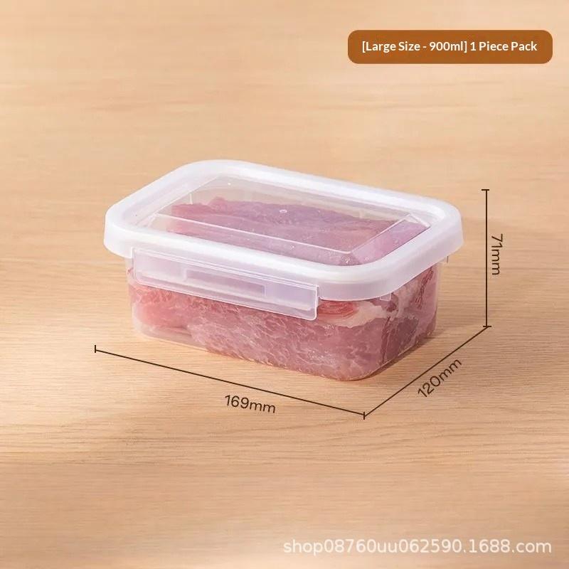 Портативный контейнер для хранения продуктов с одинарной крышкой на защелках, отделениями для порционного мяса, лука, имбиря. Органайзер для холодильника и морозильной камеры