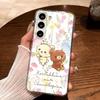 Cute R-Rilakkumas Bear Phone Case Silicone For Samsung S30,23,21,22,20 FE lite,S10,9,PIus Note20ultra Soft Transparent