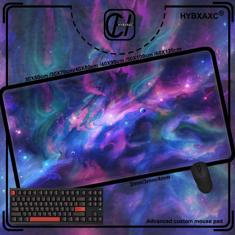 Игровой коврик для мыши Space Computer Gaming Большой коврик для мыши xmm Нескользящий Туманность Ковер для ноутбука Галактика HD Печать Настольный коврик Коврик для мыши