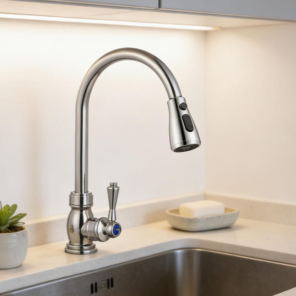 Universal Pull Out Faucet Non-Slip Basin Sprayer Nozzle Water Saving Aerator Faucet Extender Kitchen Spare Replacement Tap