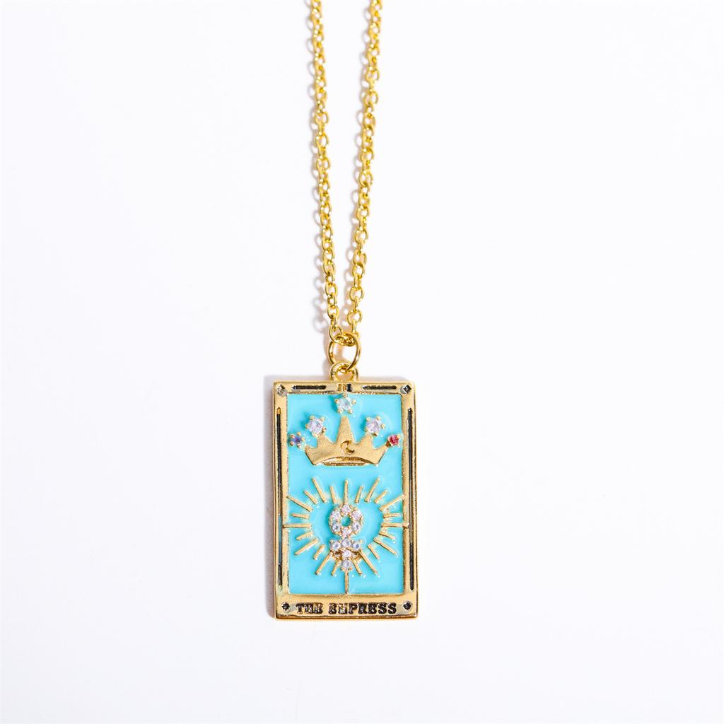 Women's Jewelry Straps Tarot Square Necklace Female Ins Jewelry Ladies
