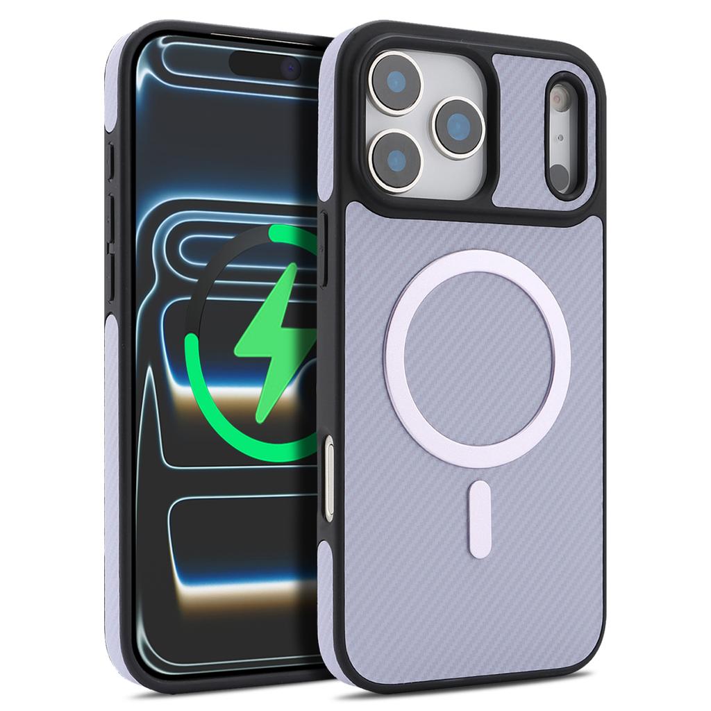 Роскошный кожаный чехол для телефона с магнитом из углеродного волокна Для iPhone 17 Pro Max 16 Plus 15 14 13 12 Для Magsafe Ударопрочный Тонкий чехол