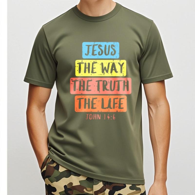 Street Wear Teenagers Teeshirt Summer Tshirt Streetwear Jesus The Way The Truth The Life John 146 Minimalist Male Teeshirt