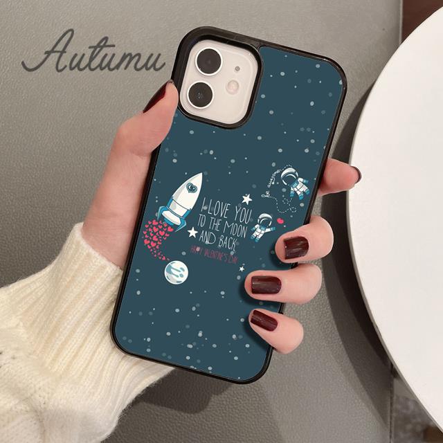 Чехол для телефона «Я люблю тебя до Луны и обратно» для iPhone 11 12 13 14 Pro Max mini XR XS SE 2020 7 8 Plus Galaxy S21 S22