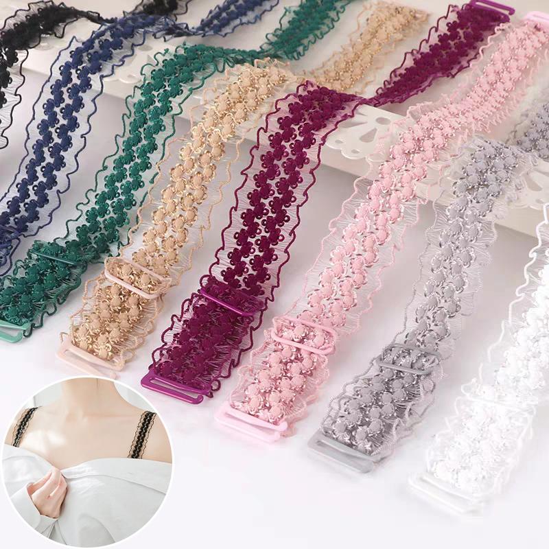 Сексуальное платье кружевной бюстгальтер плечевой ремень женский регулируемый DIY цветок ремешок для нижнего белья эластичный противоскользящий ремешок для нижнего белья