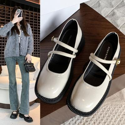 Женские туфли Мэри Джейн на мягкой подошве, весенне-осенние туфли из лакированной кожи с открытым мыском, новые туфли на платформе 2025 для ношения с юбкой