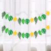 Cartoon Pineapple Turtle Leaves Banners Handmade Hawaii Party Banner Creative Leaf Flag  Birthday