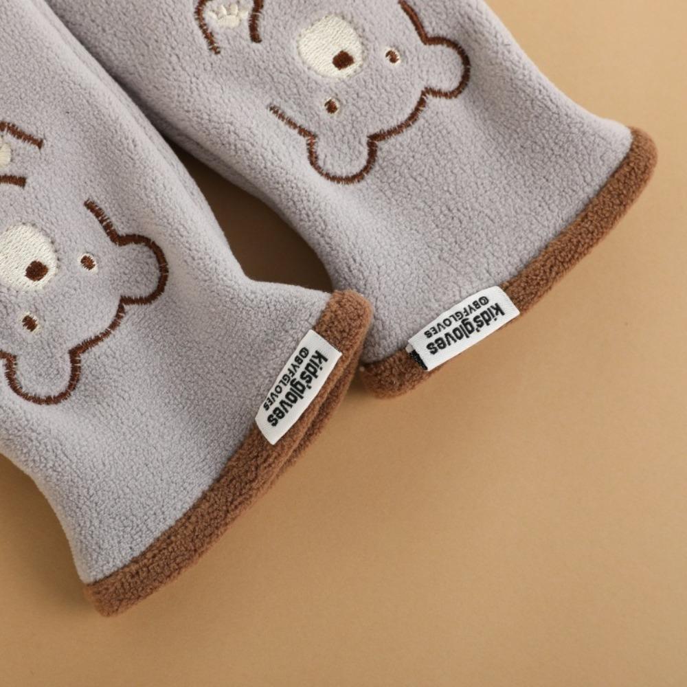 Plush Ski Gloves Polar Fleece Full Finger Gloves New Windproof Coldproof Gloves Autumn and Winter