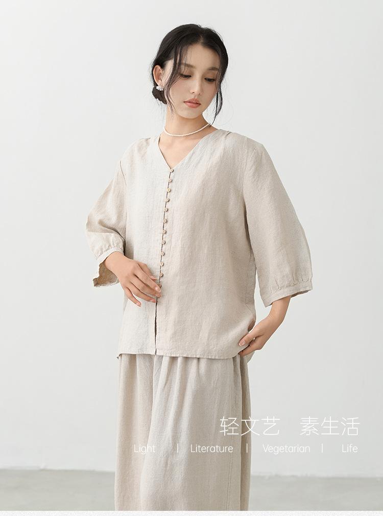Deer and Andi summer new women's hemp top old money wind cardigan with high-end sunscreen clothing wholesale