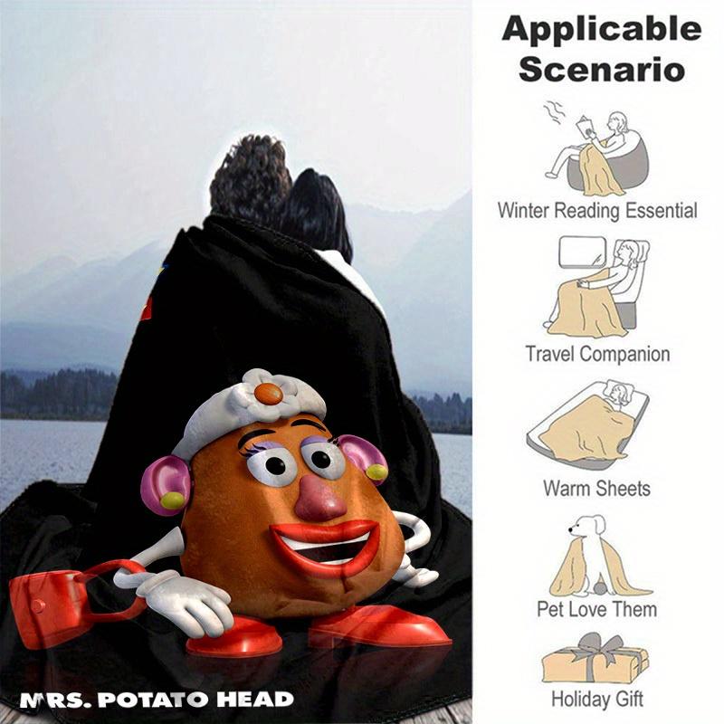 1pc, Mrs. Potato Head Story Blanket Soft & Cozy Throw for Home Decor, Couch Cover, Outdoor Use, Travel, Camping, Car, Beach, Office Nap