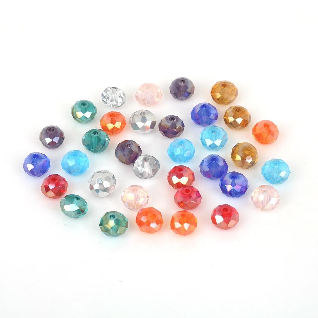 30-200Pcs Rondelle Austria Faceted Crystal Glass Beads Loose Spacer Beads for Jewelry Making