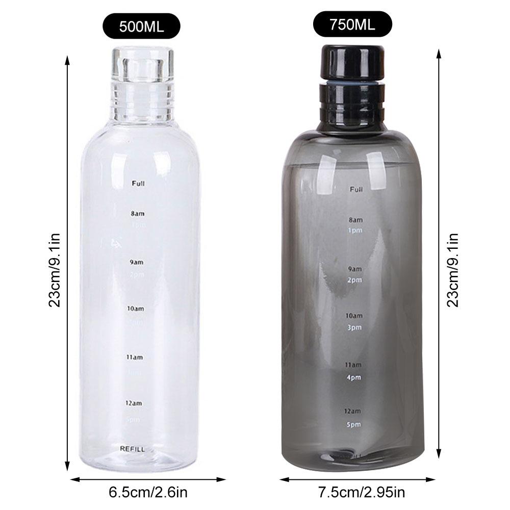 Large Capacity Plastic Portable Leak-proof Water Container Outdoor Water Bottle Transparent Sports Water Bottle With Time Scale