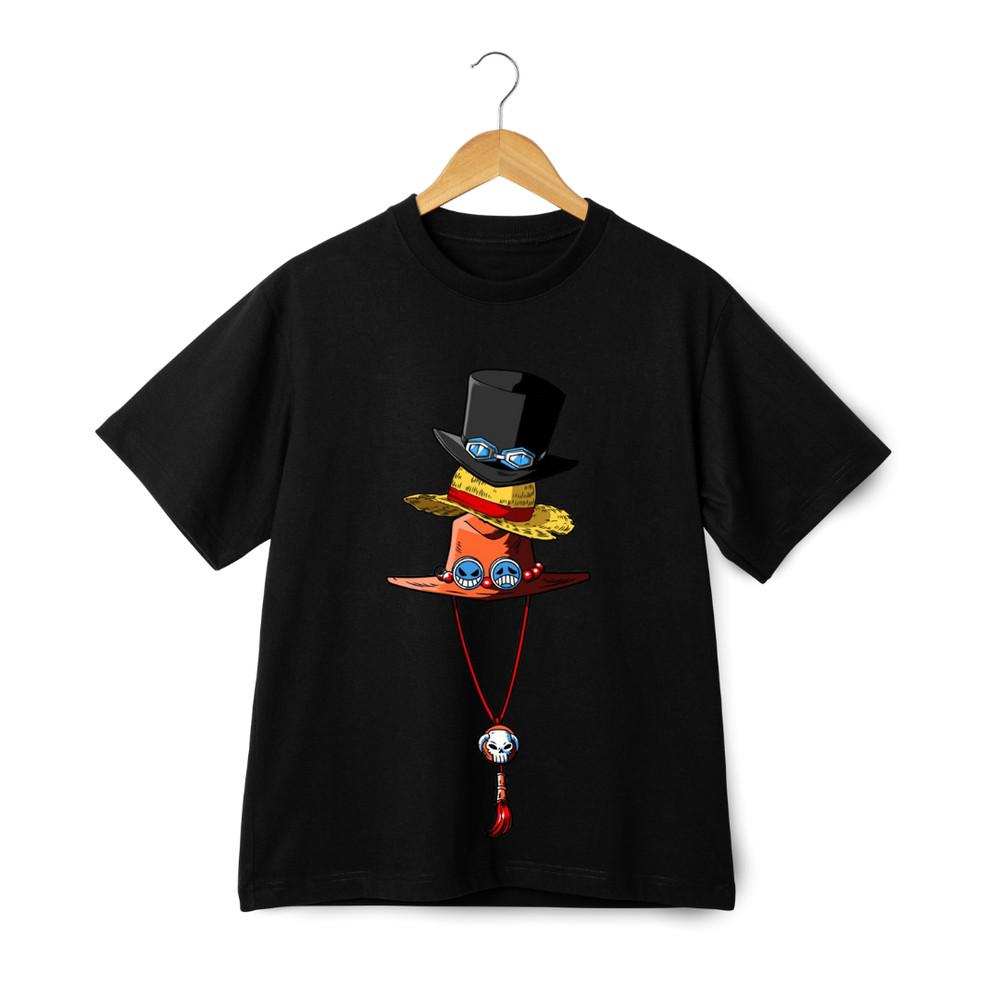 Футболка One Piece Trio Brothers Hat Stack – Луффи Эйс Сабо Аниме Пиратская Футболка
