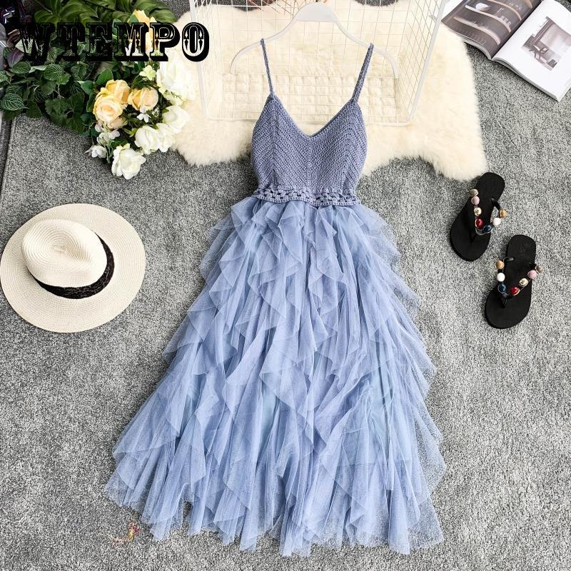 Сексуальное Сетчатое Платье Мода Тонкий Торт Юбка Плюс Размер Дикая Женская Одежда Юбка Подтяжка Юбка Женщины