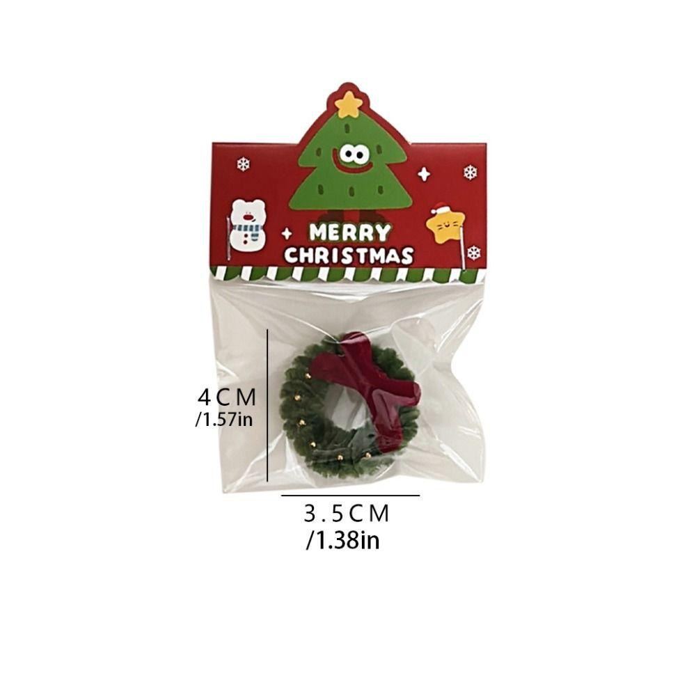 Красный Рождественский Подвесной Кулон Мультяшная Рождественская Брошь Милый Мини Венок Брелок Подвесной Аксессуар