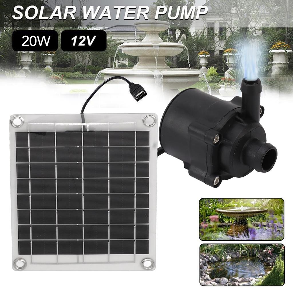 20 Вт Солнечный Водный Водный Регулируемый Водный Солнечный Водный Фонтан Солнечный Пруд Солнечный Фонтанный Насос с Переключателем для Фонтана Пруда и Птичьей Поилки Ирригационный Насос,