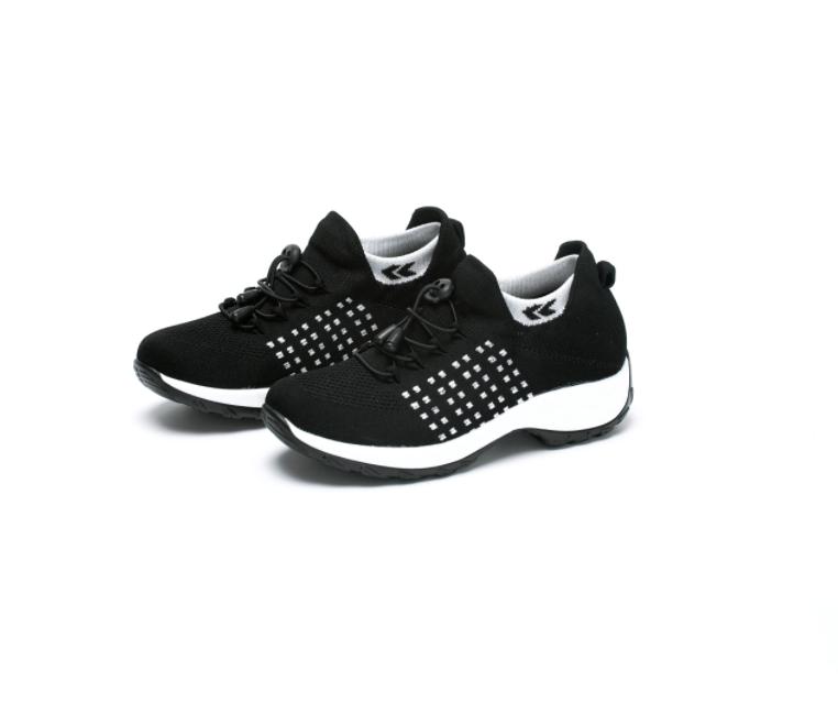 Mesh Breathable Platform Sport Shoes Woman Lace-up Knit Sock Shoes Patchwork Wedge Sneakers Women Tenis Feminino Chaussure Femme