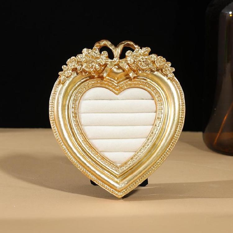 Декоративный золотистый полимерный поднос-витрина для серег, органайзер для ювелирных изделий, фоторамка для бутиковых витрин