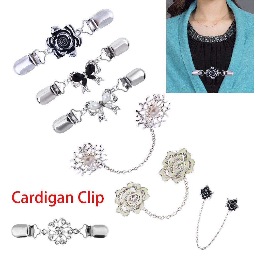 Брошь-булавка для свитера, блузки, кардигана с rhinestone-украшением и ретро-резьбой, зажимы для воротника рубашки, зажимы-утки, брошь для шали