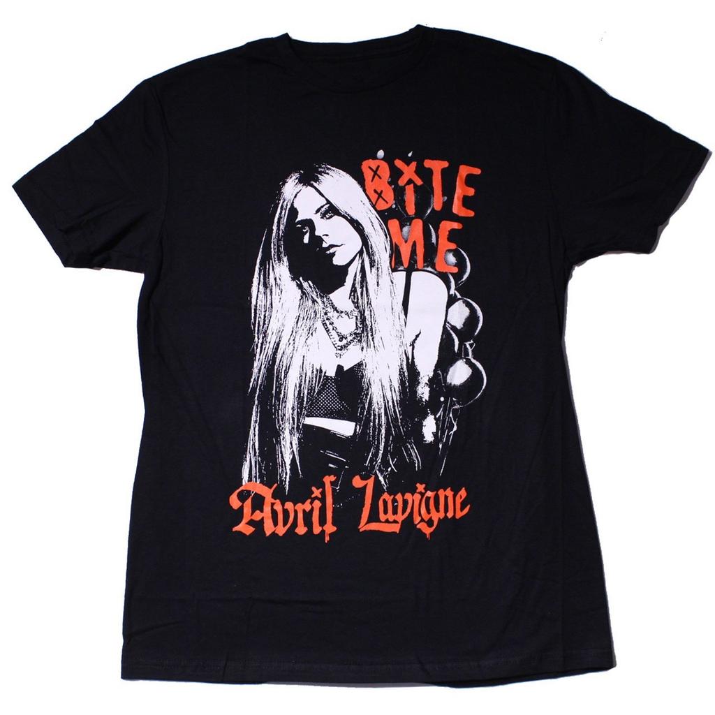 Hot Avril Lavigne Bite Me Short Sleeve All Size Black Tee Shirt SA547