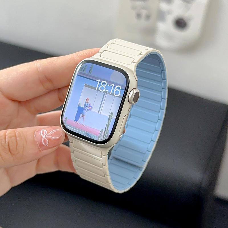 Магнитный спортивный ремешок для Apple Watch Ultra 2 49мм 46мм 45мм 44мм 42мм 38 40 41мм Силиконовый ремешок для IWatch Серии 10 9 8 7 6 5 4