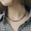 Покрытые медью 18-каратным настоящим золотом и бусинами из проса. Бусины можно надевать друг на друга и по отдельности. Ключица Цепочка, Простой И Модный Ожерелье.