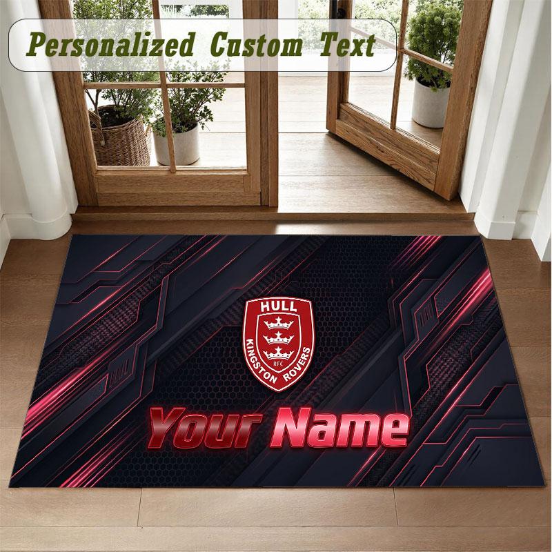 Crystal Velvet Square Rug Custom NameHull KR Pattern Non Slip Home Floor Decor Rug