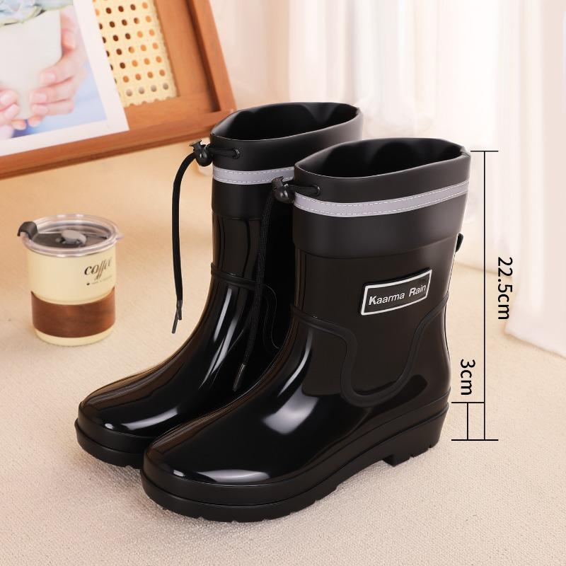 Rain shoes women's fashion short and medium closed boots thick-soled outdoor wear non-slip, waterproof and cold-proof rain boots