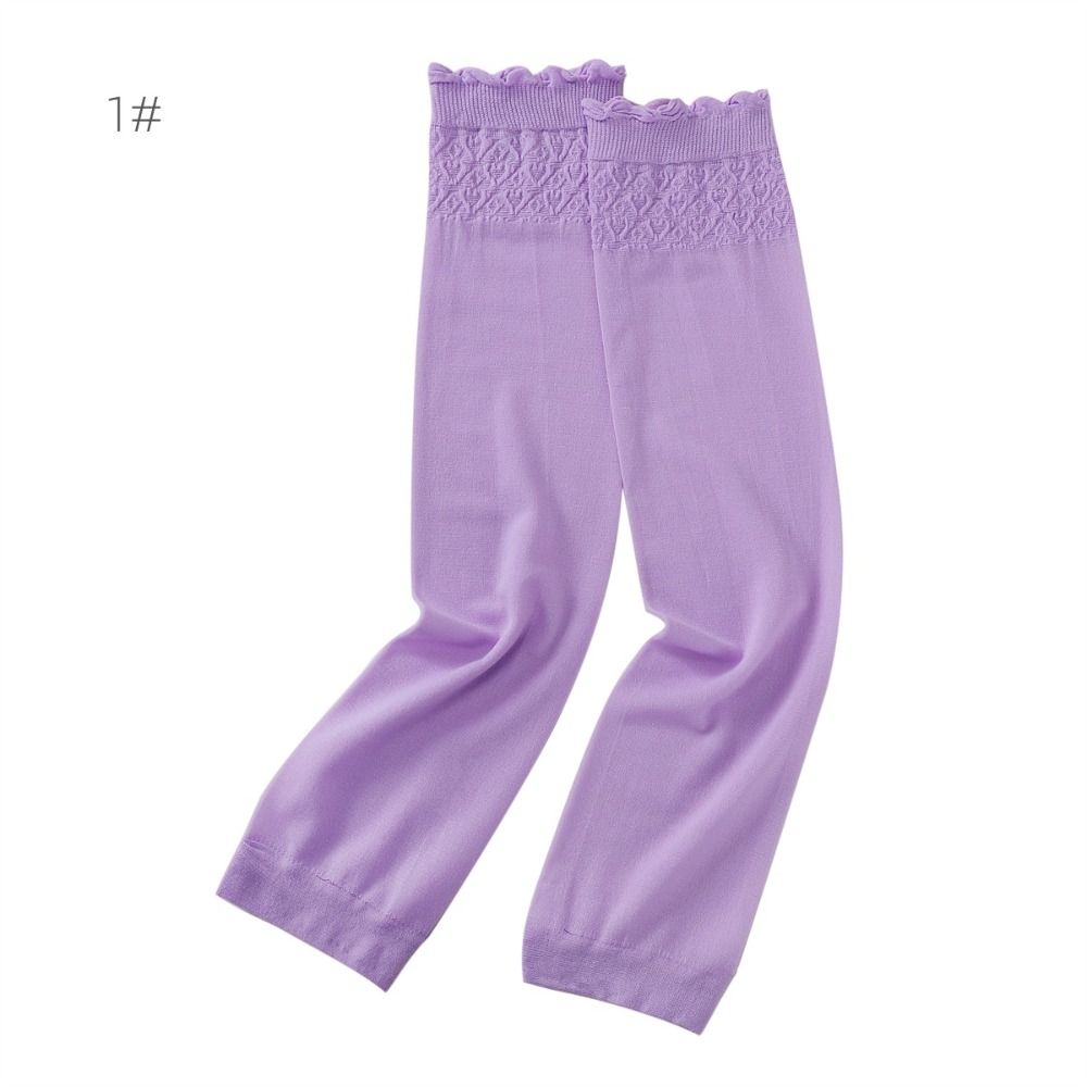 Elastic Fabric Thin Sun Protection Sleeves Solid Color Anti-UV Stretch Fabric Armbands Sun Protection Lace Ice Sleeves Women's