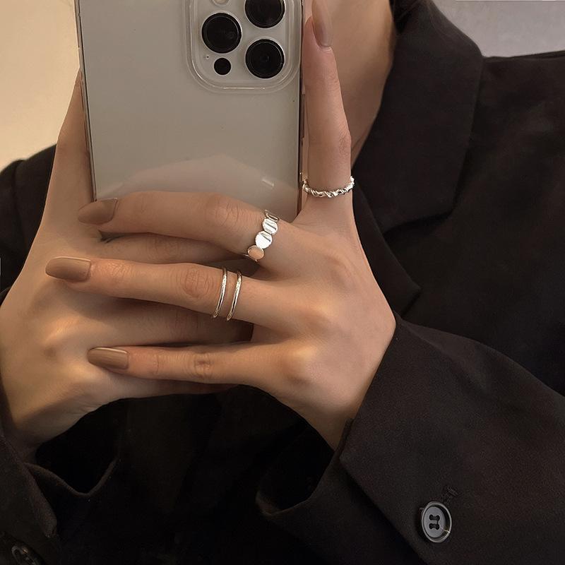 Комплект колец Love с корейским цирконием — роскошные простые кольца для универсального стиля