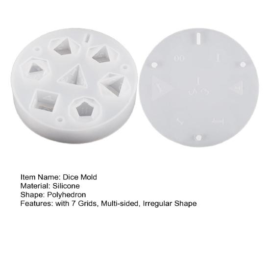 3D игральные кости DIY игральные кости с 7 сетками для изготовления форм нерегулярные многосторонние цифровые игральные кости силиконовая форма DIY