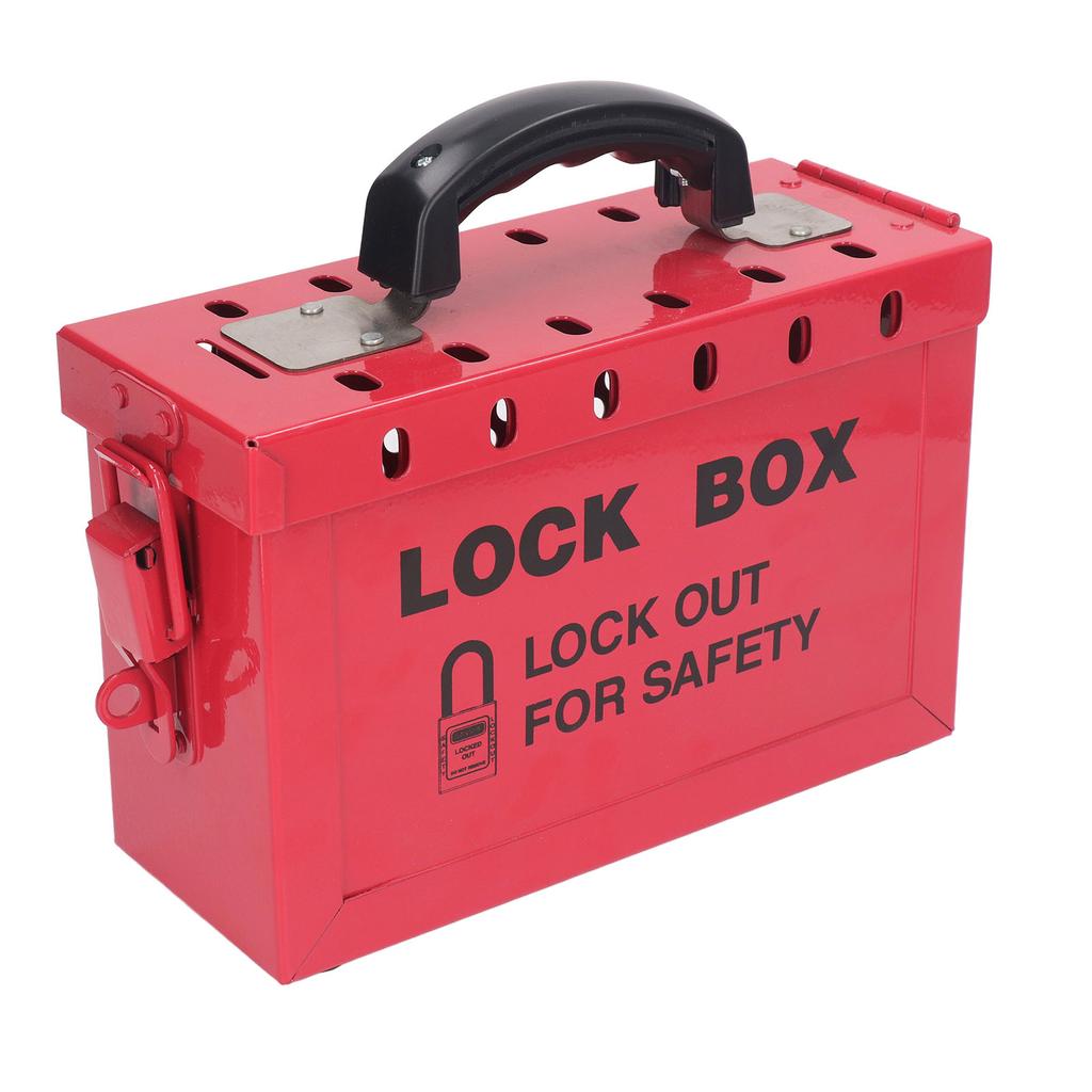 Lockout Tagout Box Portable Safety 13 Guage Lockout Tagout Group Lock Box For OSHA Compliance Group