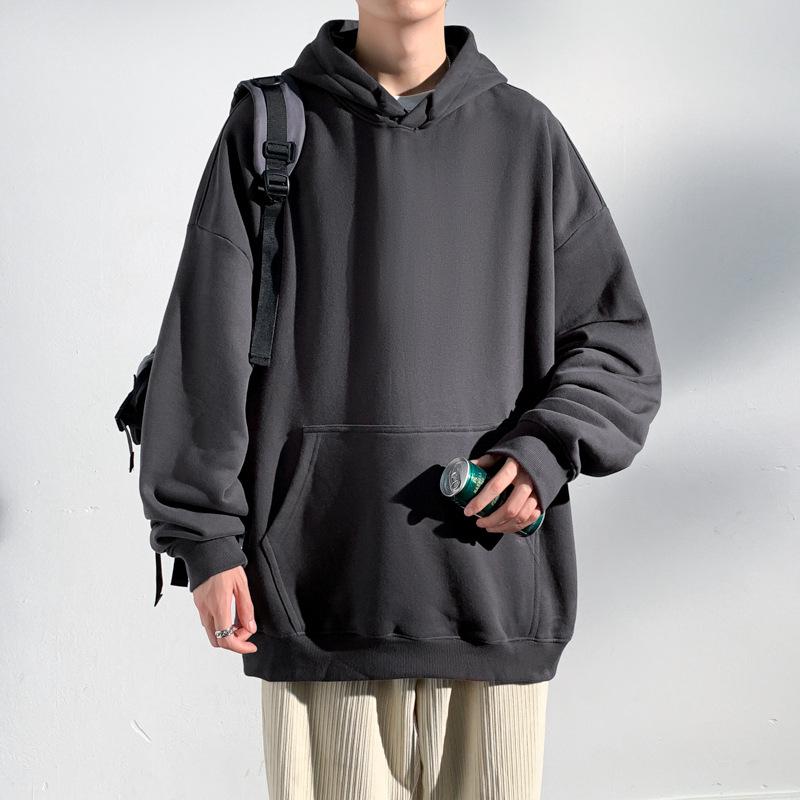 Осенняя новая мужская модная шапка-толстовка махровая однотонная рубашка с пустым дном пара толстовка с капюшоном