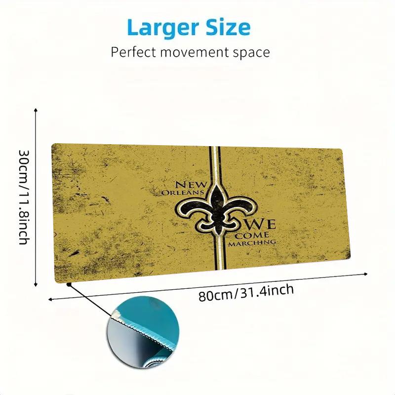 New Orleans Saints Color Mouse Pad Large Gaming Table Cushion Non-slip Laptop Tablet Big Mousepad XXL Mat Mini PC Playmat With Lock edge