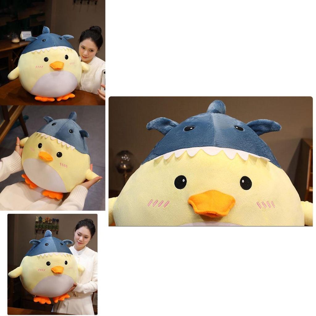 Мягкая и милая мультяшная плюшевая игрушка в виде акулы и утки для детей, офисного кресла и времени для сна, чучело животного