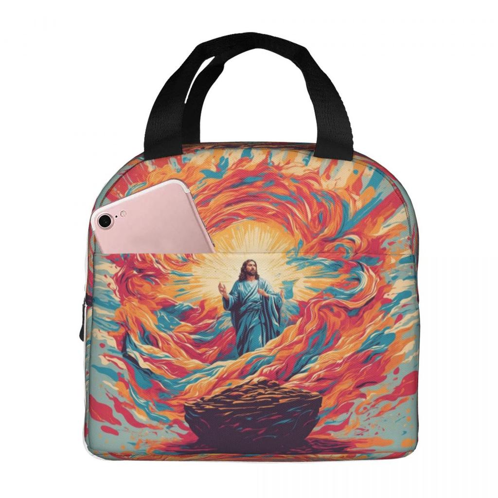 Resurrected Jesus Jesus Biblical References Insulated Lunch Bag for Women Office Cooler Thermal Food Box Tote Lunch Boxes