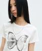 Nigaennikol Crop Top с мягкой расцветкой 'Бабочка'_Белый Черный